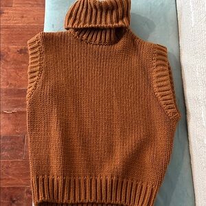 Zara Women's Brown Turtleneck Sweater Vest